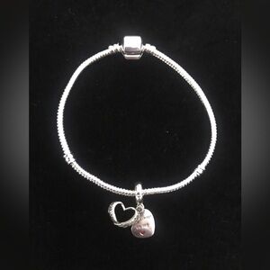 Sterling Silver Charm Bracelet, with charm